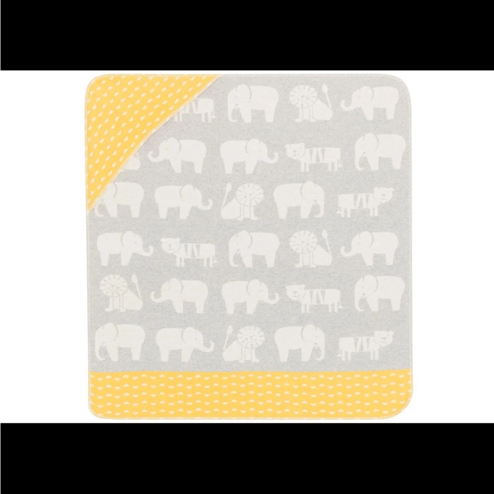 David Fussenegger Austria JUWEL Hooded Zoo Kids Blanket Elephant Gray Yellow
